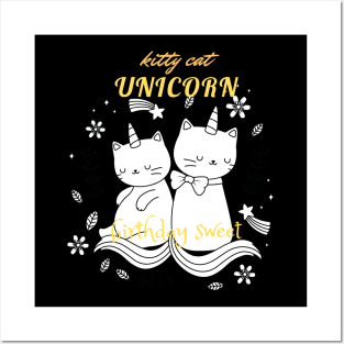 kitty cat unicorn Posters and Art